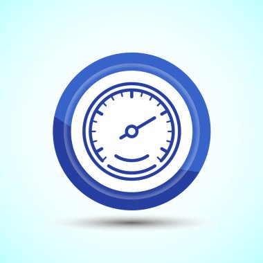 Hız göstergesi Simgesi tasarım illüstrasyonu, Hız göstergesi işareti, Mavi renk düğmesi tasarımı
