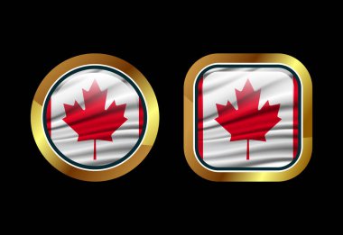 Kanada 'nın parlak bayrak düğmesi, yüksek kaliteli web düğmesi tasarımı