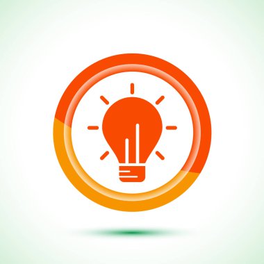 Elektrik lambası ikonu tasarım illüstrasyonu, yaratıcı fikir simgesi, Turuncu renk tasarımı