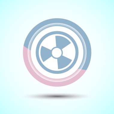 Radyasyon ikonu tasarım illüstrasyonu, biyolojik tehlike simgesi, Pastel Renk Düğmesi Tasarımı
