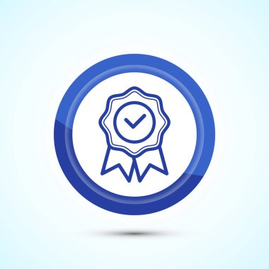 Garanti simgesi tasarımı, Garanti kartı, Onay simgesi işareti, Mavi Renk Tasarımı