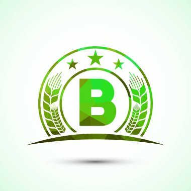 B alfabesi buğday, arpa ya da çavdar ile birleştirilmiştir. Tarım sektörü ve şirket kimliği logosu