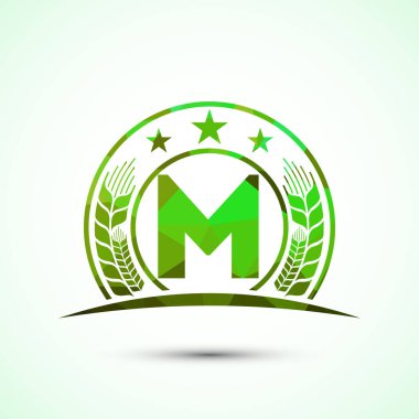 M alfabesi buğday, arpa ya da çavdar ile birleştirildi. Tarım sektörü ve şirket kimliği logosu