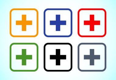 Artı simge tasarımı, Renkli simge dizaynı ekle