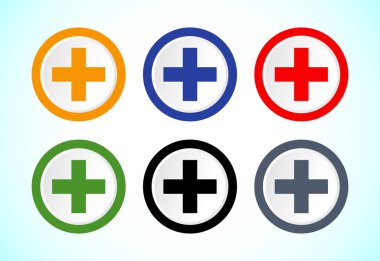 Artı simge tasarımı, Renkli simge dizaynı ekle