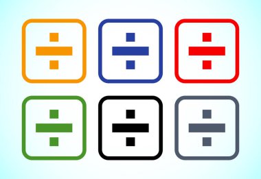 Simge tasarımı seti, matematik sembolü böl