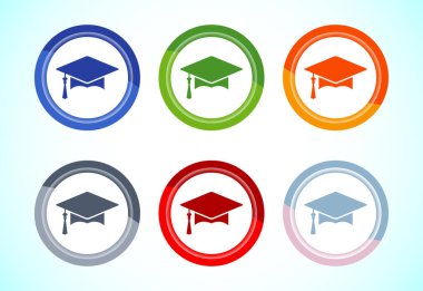 Uygulamalar ve web siteleri için mezuniyet şapkası simgesi tasarımı, akademik başlık simgesi