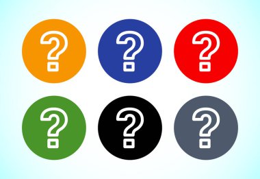 Uygulamalar ve web siteleri için soru işareti düz simgesi ayarlandı