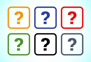 Uygulamalar ve web siteleri için soru işareti düz simgesi ayarlandı