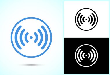 WIFI Simge Tasarım İllüstrasyonu, İnternet Bağlantı Sembolü, Kablosuz ve Kablosuz İşaret