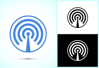 WIFI Simge Tasarım İllüstrasyonu, İnternet Bağlantı Sembolü, Kablosuz ve Kablosuz İşaret