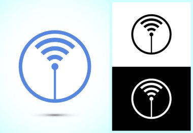 WIFI Simge Tasarım İllüstrasyonu, İnternet Bağlantı Sembolü, Kablosuz ve Kablosuz İşaret