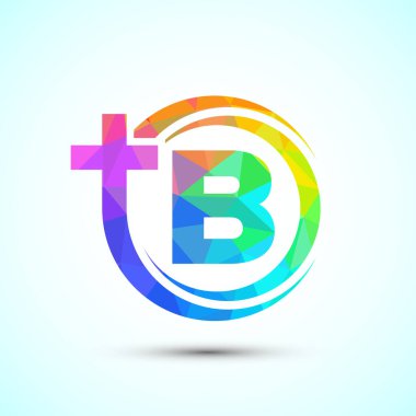 Çapraz logolu İngiliz alfabesi B. Hristiyan kilisesi için İsa 'nın logosu.