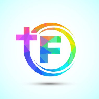 Çapraz logolu İngiliz alfabesi F. Hristiyan kilisesi için İsa 'nın logosu.