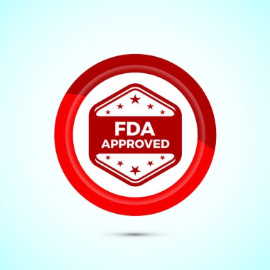 FDA ikonu, Gıda ve İlaç İdaresi ikonu etiketi, Kırmızı Renk Düğmesi Tasarımı