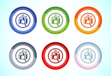 Veri analiz ikonu tasarım illüstrasyonu. Pazar araştırması, analitik simge, Düğme Tasarımı Saet