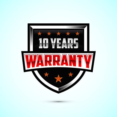 Reklamcılık 10 yıl garantili rozet kırmızı ve gümüş rengi