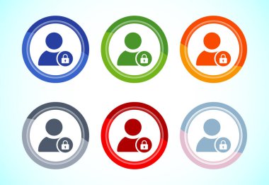 Kullanıcı profili giriş simgesi tasarımı Erişim kimlik doğrulama simgesi. Düğme Tasarımı Ayarları