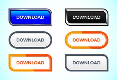 Farklı şekil ve renklerden oluşan bir tuş indir. Mobil uygulama ve site UI tasarımı için elverişli.