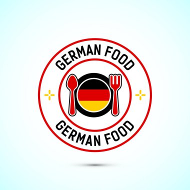 Bayrak taşıyan Alman yemek ikonu, restoran işi için uygun.