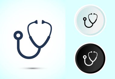 Stetoskop tasarım çizimi. Doktor Stetoskop Tıbbi Aygıt simgesi