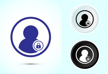 Kullanıcı profili giriş simgesi tasarımı illüstrasyonu. Kimlik doğrulama simgesine eriş