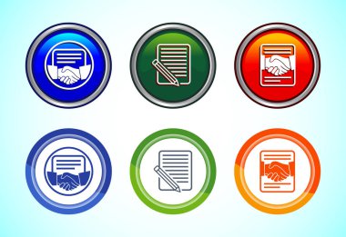 Anlaşma simgesi tasarım illüstrasyonu, Ortaklık anlaşması simgesi, iş anlaşması, düğme ayarlama