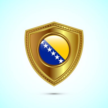 Bosna-Hersek 'in yuvarlak bayrağı parlak altın kalkanıyla