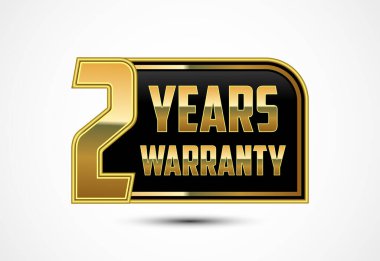 Lüks 2 yıl garanti etiketi, rozet, altın ve siyah renkli ikon