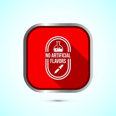 Yapay aroma tasarımı çizimi yok, yapay aromasız sembol, doğal ürün, kırmızı gölge tuşu tasarımı