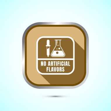 Yapay aroma tasarım illüstrasyonu, yapay aromasız aroma sembolü, doğal ürün, altın gölge tasarımı yok