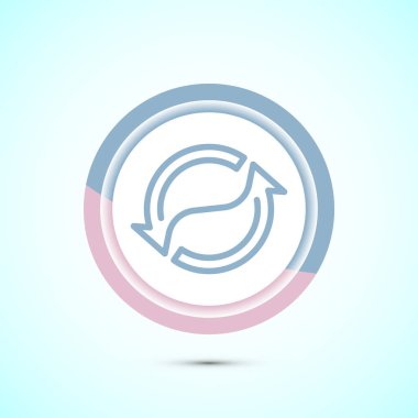 Simge tasarımı, eşzamanlama veya sıfırlama simgesi, yeniden yükleme işareti, Pastel renk düğmesi tasarımı