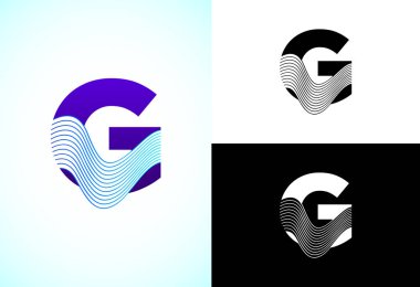 Soyut G harfi logosu, kurumsal iş kimliği için grafiksel alfabe sembolü