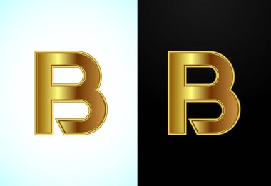 İngiliz büyük harfi B 'nin altın rengi. Şirket iş kimliği için grafiksel alfabe sembolü