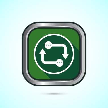 Veri takas simgesi tasarım illüstrasyonu, uygulamalar ve web siteleri için veri transfer işareti, Yeşil Gölge tasarımı
