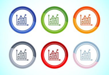 Bar grafik tasarım illüstrasyonu, Grafik logosu, Büyüme işareti, Büyüme grafiği 