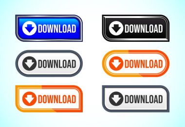 İndirme düğmesi tasarım illüstrasyonu, mobil uygulama için uygun simge indir ve web sitesi UI tasarımı
