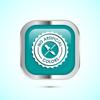 Yapay renk ikonu tasarım illüstrasyonu yok, Yapay renksiz sembol, Doğal ürün, Teal renk kare tasarımı