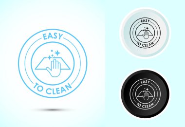 Kolay temizlik ikonu tasarımı çizimi. Temiz yüzey simgesi simgesi, siyah ve beyaz renk