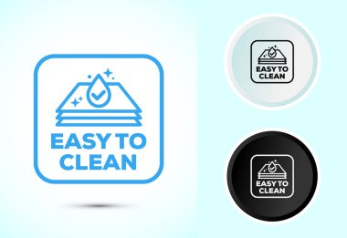 Kolay temizlik ikonu tasarımı çizimi. Temiz yüzey simgesi simgesi, siyah ve beyaz renk