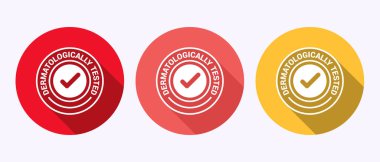 Dermatolojik olarak test edilmiş simge tasarımı, dermatoloji testi ve gölge düğmesi tasarımında dermatoloji kliniği simgesi.