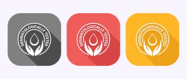 Dermatolojik olarak test edilmiş simge tasarımı, dermatoloji testi ve gölge düğmesi tasarımında dermatoloji kliniği simgesi.