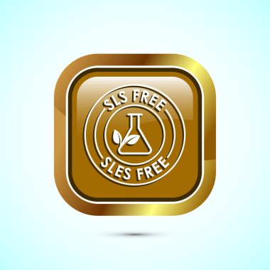 SLS ücretsiz simge tasarım illüstrasyonu, SLS ve SLES ağ için ücretsiz etiket rozeti, Altın renkli kare tasarım