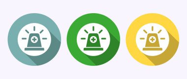 Acil durum siren simgesi, acil durum siren işareti gölge düğmesi tasarımı