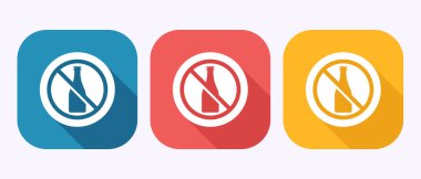 Alkolsüz simge tasarımı illüstrasyonu. Gölge tuşu tasarımında alkol işareti yok.