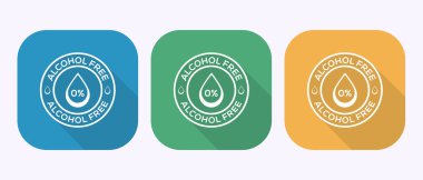 Alkolsüz simge tasarımı illüstrasyonu. Gölge tuşu tasarımında alkol işareti yok.