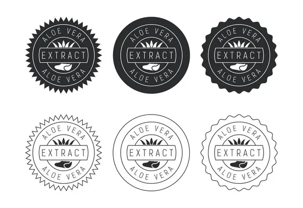 Aloe vera ayıklama simge tasarımı illüstrasyonu. Ürün ambalajı için Aloe vera rozet etiketi