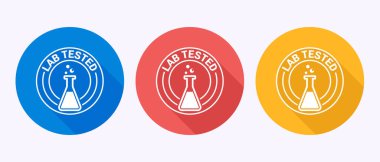 Laboratuvar test simgesi. Gölge tuşu tasarımında laboratuvar ürün kalitesi sertifikası sembolü