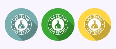 Laboratuvar test simgesi. Gölge tuşu tasarımında laboratuvar ürün kalitesi sertifikası sembolü