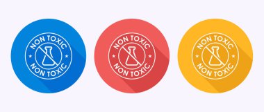 Zehirli olmayan ikon tasarımı çizimi. Gölge tuşu tasarımında zararlı bir kimyasal işaret yok